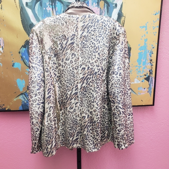 Berek Reversible Sequin Animal Print Jacket - Picture 2 of 5